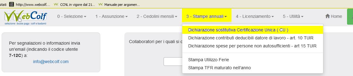 busta paga colf stampe annuali dichiarazione cu